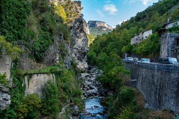 Fototapeta na wymiar Pont en Royans in the Vercors national park, Rhone-Alpes, France