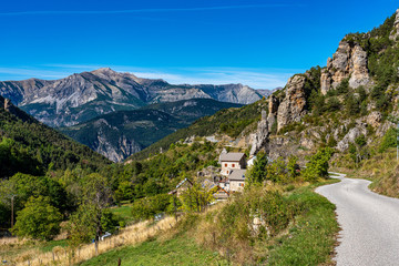 Fototapeta na wymiar Panoramic view of the Mercantour National Park near Valberg, French Alps