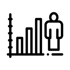 Man Rising Rates Icon Vector. Outline Man Rising Rates Sign. Isolated Contour Symbol Illustration
