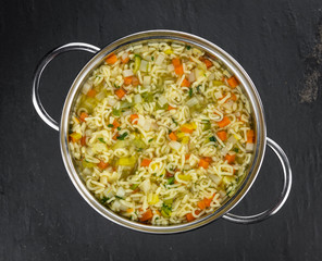 Homemade Alphabet Soup (selective focus)