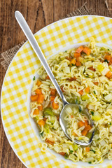 Homemade Alphabet Soup (selective focus)