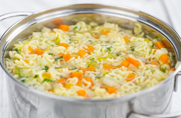 Homemade Alphabet Soup (selective focus)