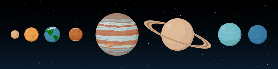 Solar system planets. Vector illustration. © Vector DSGNR