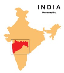 Maharashtra in India map