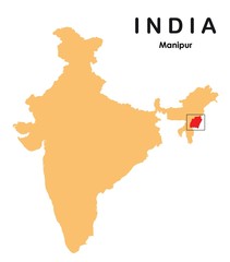 Manipur in India map