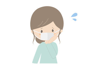 Worried woman wearing mask