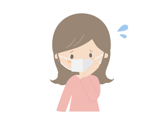 Worried woman wearing mask