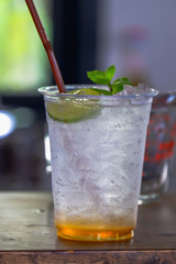 Italian soda. Popular drinks with syrups to choose from, drinking and refreshing. For chill out time.