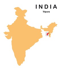Tripura in India map