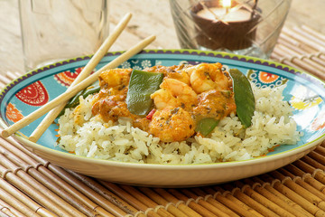 rougail de crevettes et riz 