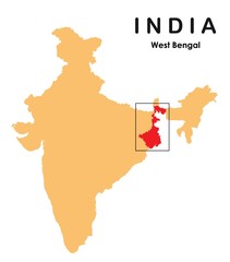 West Bengal in India map