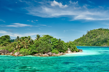 Overlook of Seychelles landscape, Mahe island