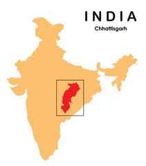 Chhattisgarh in India map