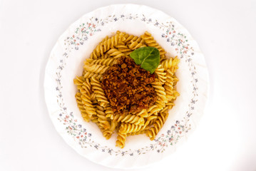 Spirelli with Bolognese Sauce