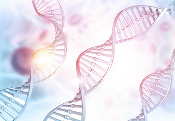 DNA strand on medical background. 3d illustration.