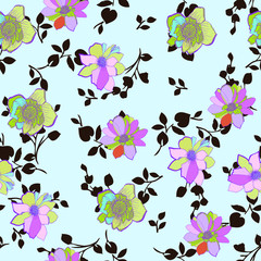 Vector illustration of a beautiful floral bouquet. Liberty style. fabric, covers, manufacturing, wallpapers, print, gift wrap.