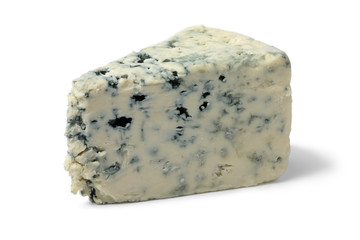 Wedge of creamy blue cheese