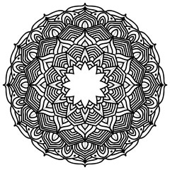 Mandalas for coloring book. Decorative black and white round outline ornament. Unusual flower shape. Oriental vector and anti-stress therapy patterns
