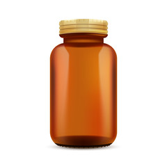 Amber glass bottle mockup