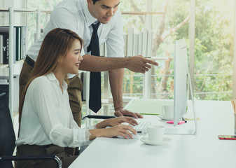 Asian business coworker people talking in the meeting room