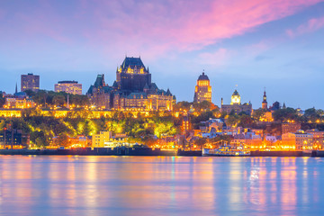 Fototapeta na wymiar Panoramic view of Quebec City skyline in Canada