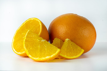 Orange fruits isolated on white background. Orange Clipping Path. Orange collection