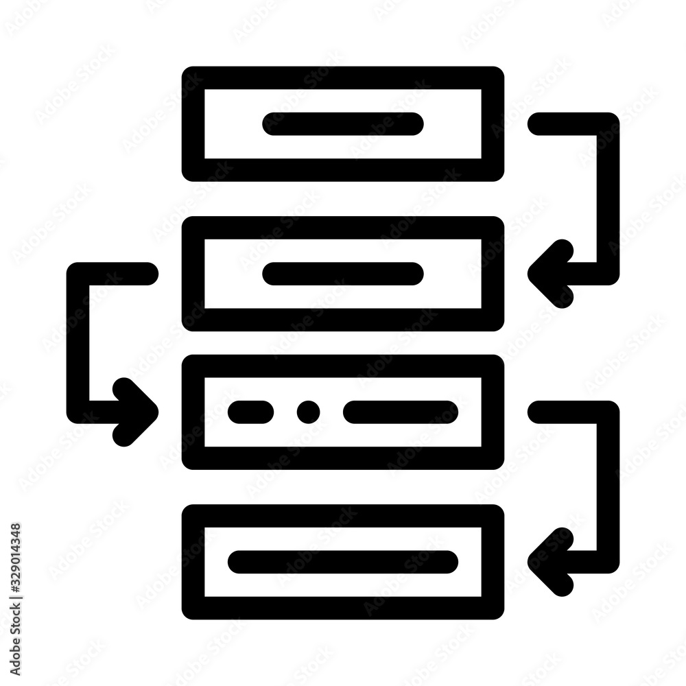 Wall mural process plan icon vector. outline process plan sign. isolated contour symbol illustration