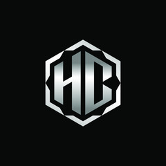 Initial Letters HC Hexagon Logo Design