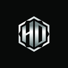 Initial Letters HD Hexagon Logo Design