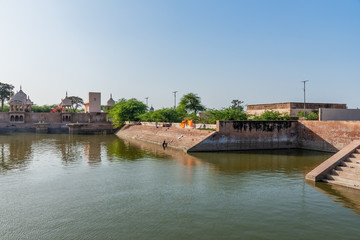 Kusum Sarovar on the holy Govardhan Hill. India