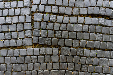 Top view stone pavement