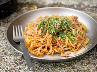 アウトドア　山メシ　焼きそば