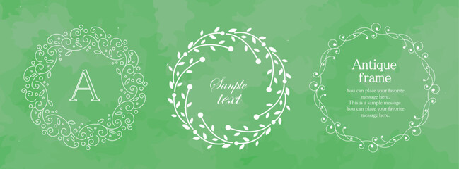 ボタニカルフレーム　ナチュラルテイスト　葉っぱや枝、自然、オーガニック、天然素材、リース、ネイチャー