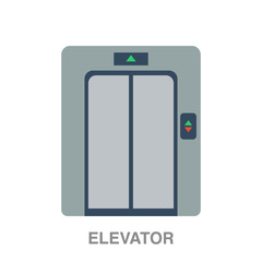 elevator flat icon on white transparent background. You can be used black ant icon for several purposes.	