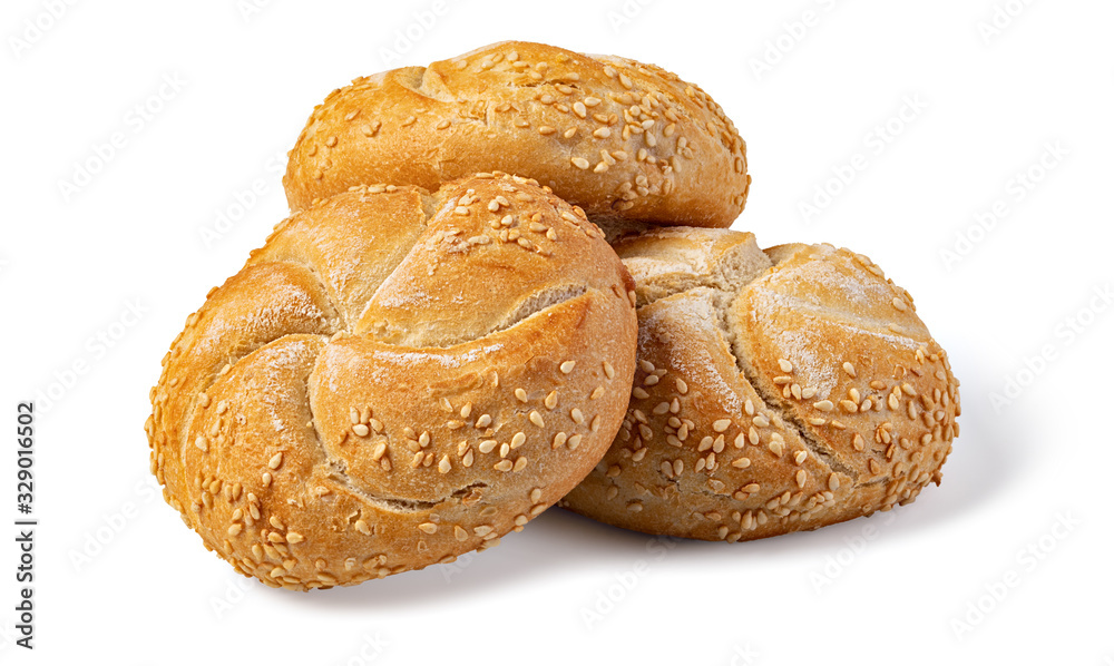 Canvas Prints Tasty fresh buns with sesame seeds