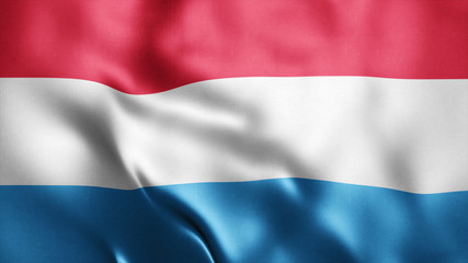 3d Rendered Realistic fabric Shiny Silky waving flag of Luxembourg 8K Illustration Flag Background Luxembourg National Flag