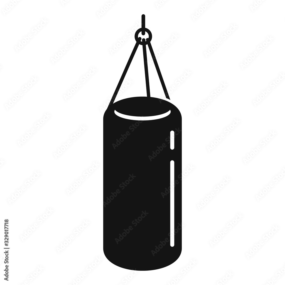 Poster boxing sack icon. simple illustration of boxing sack vector icon for web design isolated on white ba