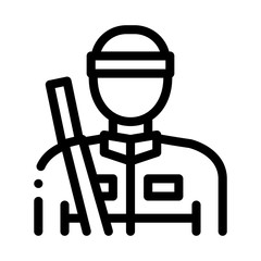 Hunter Silhouette Icon Vector. Outline Hunter Silhouette Sign. Isolated Contour Symbol Illustration