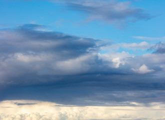 Clouds in the sky at sunset as a background