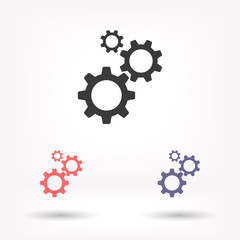 Gears vector icon , lorem ipsum Flat design