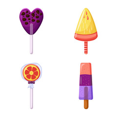 Vector illustration of candy and food symbol. Collection of candy and xmas stock symbol for web.