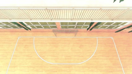 体育館 学校 バスケットボール イラスト1 43 Wall Mural 啓文 佐々木