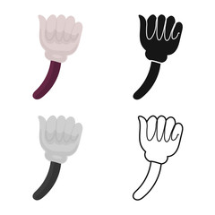 Vector illustration of forefinger and fist symbol. Web element of forefinger and hand stock vector illustration.