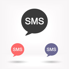 Sms vector icon , lorem ipsum Flat design