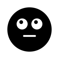 think expression icon with glyph style. Suitable for website design, logo, app and ui.