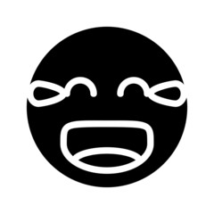 joyous expression icon with glyph style. Suitable for website design, logo, app and ui.