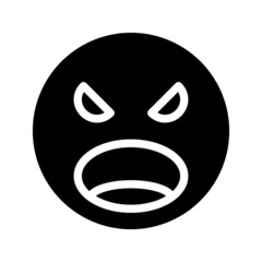 fury expression icon with glyph style. Suitable for website design, logo, app and ui.