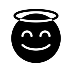 angel icon with a glyph style. Suitable for website design, logos, applications and UI.