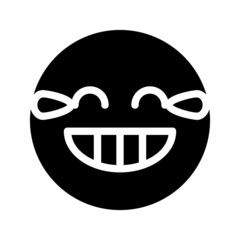 fun expression icon with glyph style. Suitable for website design, logo, app and ui.