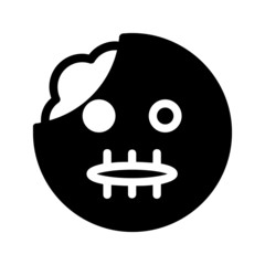 zombie expression icon with glyph style. Suitable for website design, logo, app and ui.